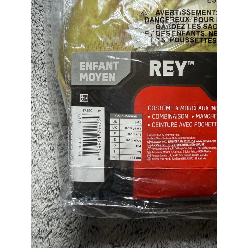 Star Wars Rey Costume The Force Awakens Child Medium 8-10 Disney 4-Piece Set 376